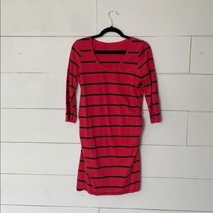 Pink and Black striped Maternity Tunic